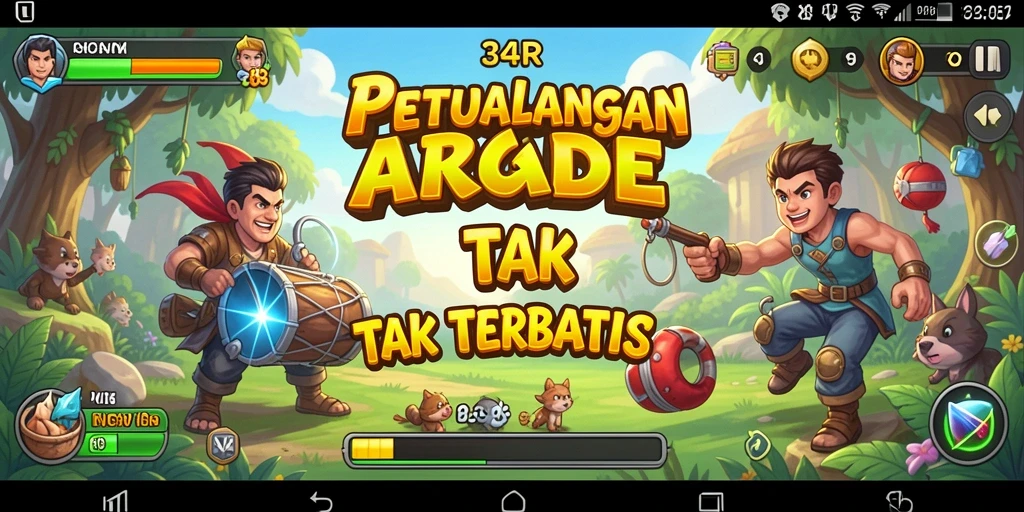 Tampilan gameplay seru dalam 34R yang penuh aksi.