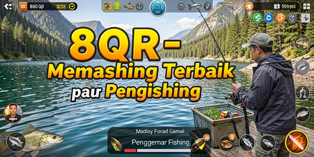 Screenshot game 8QR menampilkan aksi memancing yang seru dan realistis.