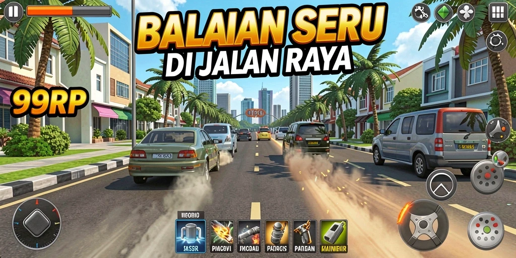 Tampilan seru gameplay balap di 99RP dengan grafis memukau.