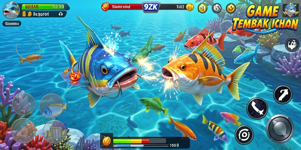 Tangkapan layar permainan <strong>9ZK</strong> menampilkan aksi seru berburu ikan.