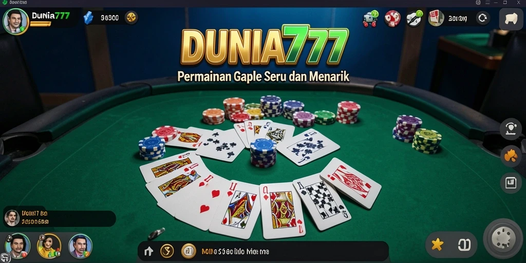 Screenshot DUNIA777 menampilkan gameplay Gaple yang seru.