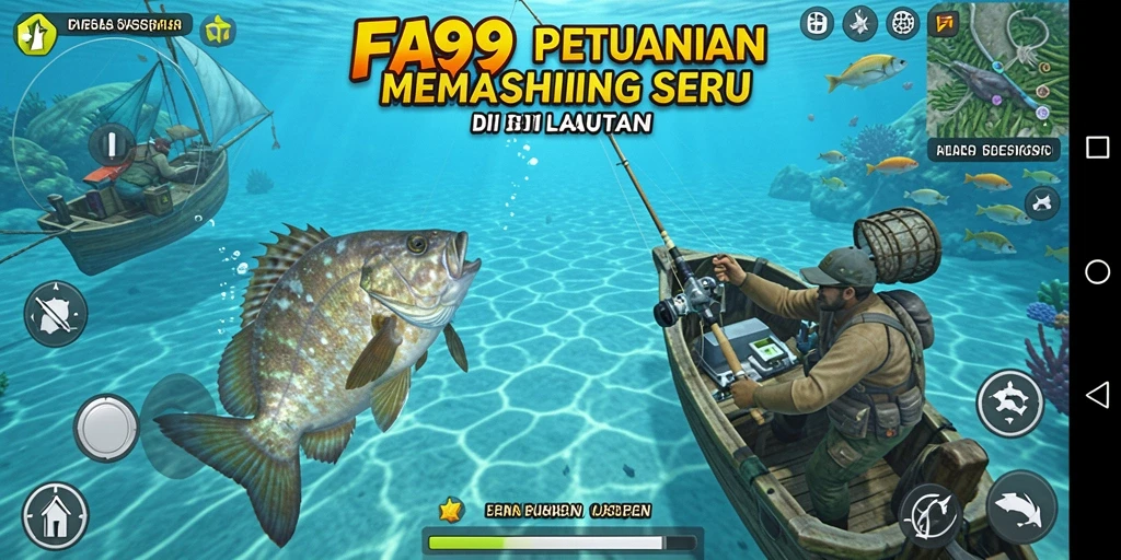 Tampilan menarik dari gameplay memancing yang seru dan mendebarkan.
