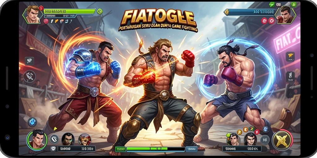 Tampilan seru dari gameplay pertarungan di FIATOGEL.