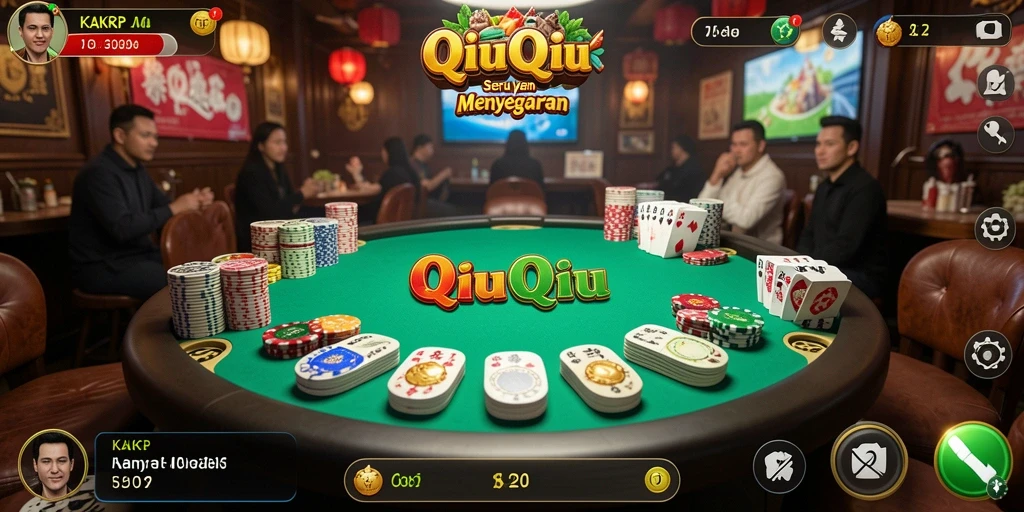 Screenshot gameplay KAKRP yang menampilkan aksi QiuQiu yang menegangkan.