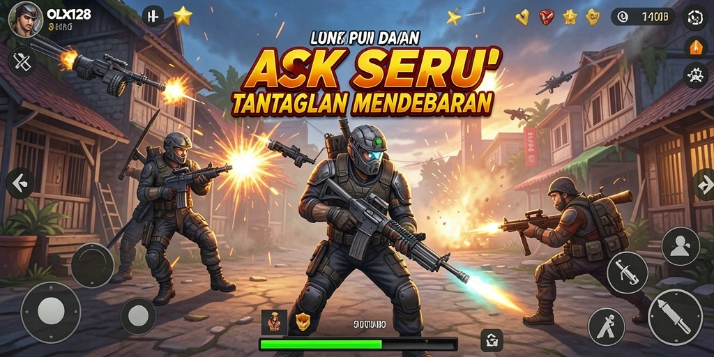 Tampilan mendebarkan dari gameplay OLX128 dengan aksinya yang intens.