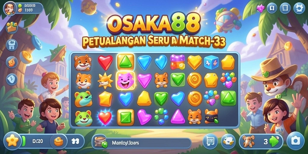 Gameplay seru OSAKA88 dengan berbagai tantangan Match-3.