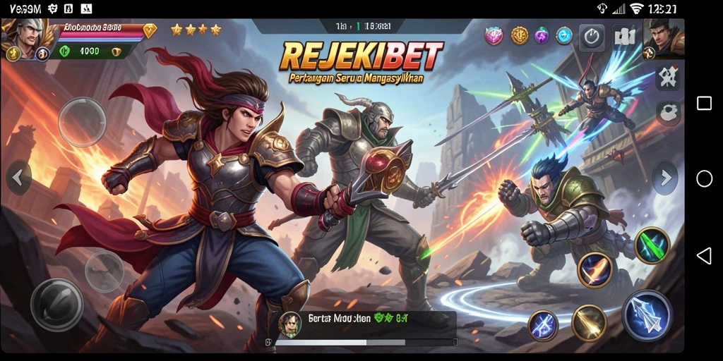 Gameplay mendebarkan dalam arena pertarungan REJEKIBET.