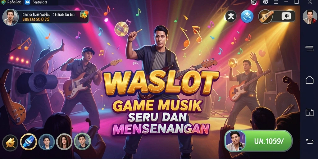 Screenshot gameplay WASLOT menunjukkan pemain menikmati musik dan bersaing.