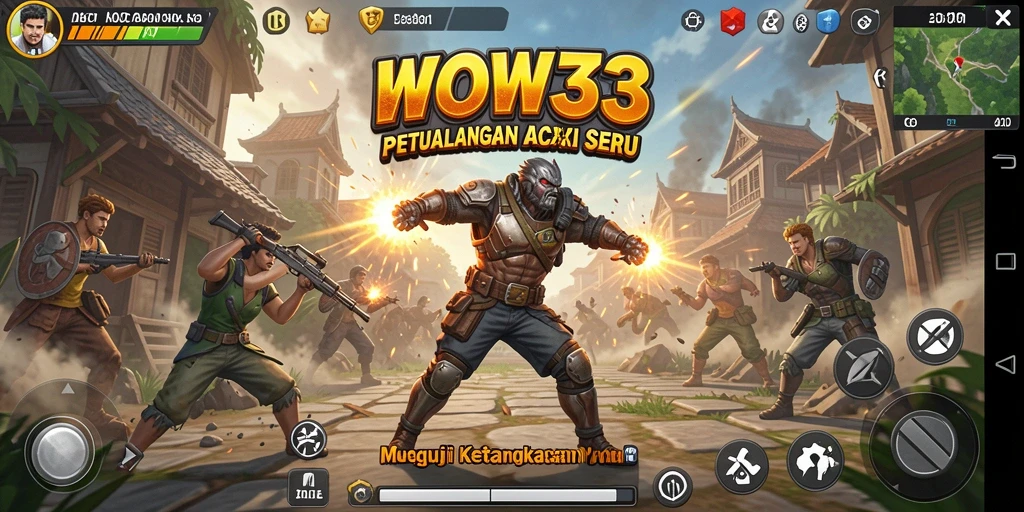 Tampilan gameplay seru dengan aksi mendebarkan dalam WOW33.